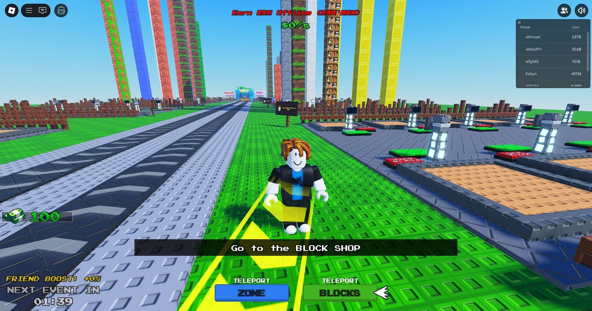 Start placing the blocks (Image via Roblox)